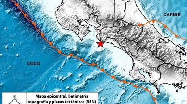 Un terremoto de 6,3 sacudió la costa oeste de Costa Rica
