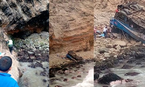 Al menos 49 muertos deja un bus que cayó al abismo en Pasamayo Perú.