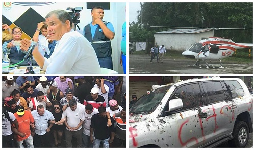 Expresidente Correa denuncia actos vandálicos en su contra