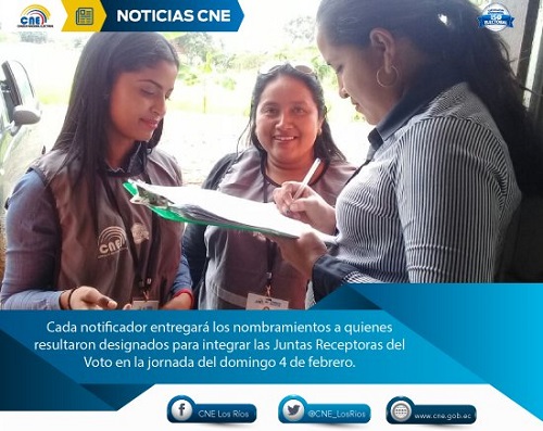 76,61% de Miembros de Juntas Receptoras del Voto han sido notificados