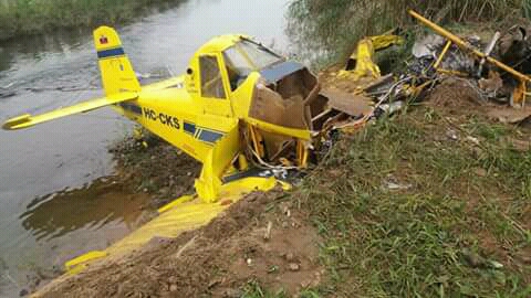 Quevedo: Se estrella avioneta de la Empresa Agroaereo S.A, piloto fallece