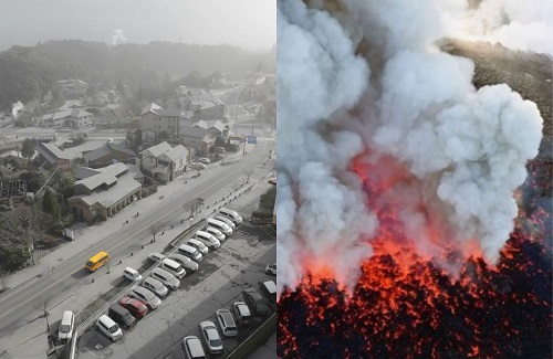 Violenta erupción del volcán Shinmoedake en Japón
