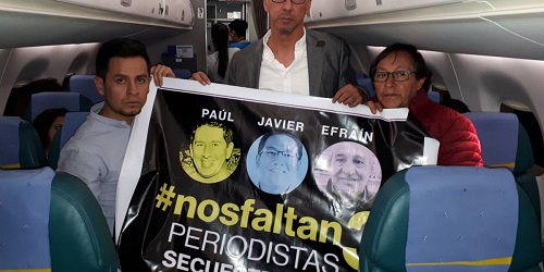 Familiares de periodistas secuestrados viajaron a Lima ante posible reunión Moreno-Santos