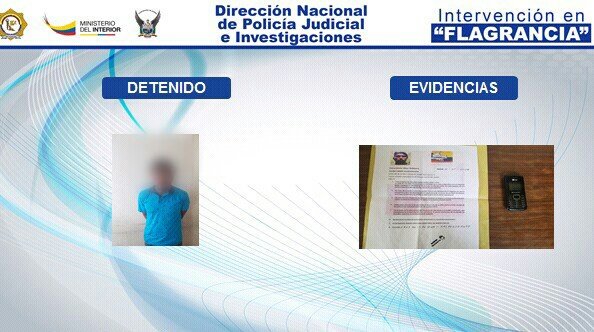 Ciudadano aprehendido por extorsionar con documento falso de grupo disidente