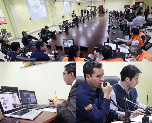 ECU 911 socializó a representantes de la OEA los protocolos para emergencias utilizados luego del 16 de abril de 2016