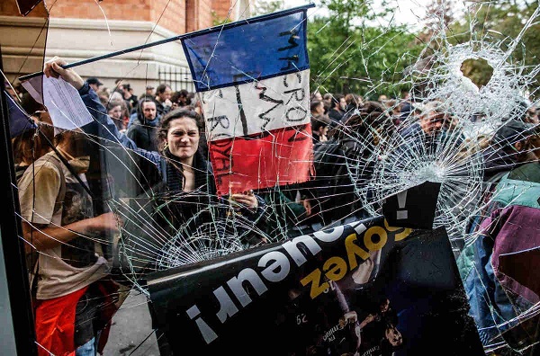 Disturbios entre trabajadores y policía en la manifestación del 1 de Mayo en París