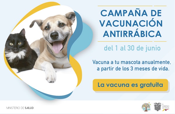 Distrito de salud 123D03 Quevedo-Mocache realizará vacunación a perros y gatos.