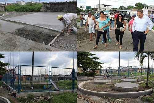 Quevedo: Avanza la construcción de parques en la parroquia San Cristóbal.