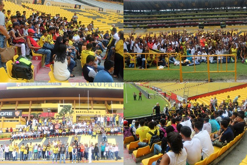 Quevedo: Integrantes del Proyecto Actívate Juventud visitaron el estadio de Barcelona
