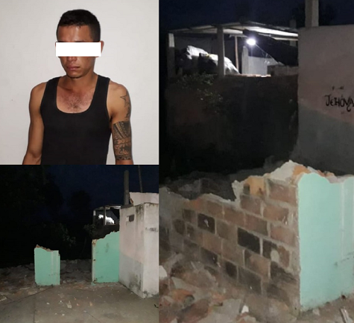 Quevedo: Hombre fue detenido por destrozar sin piedad las paredes de una vivienda y tirar su infraestructura