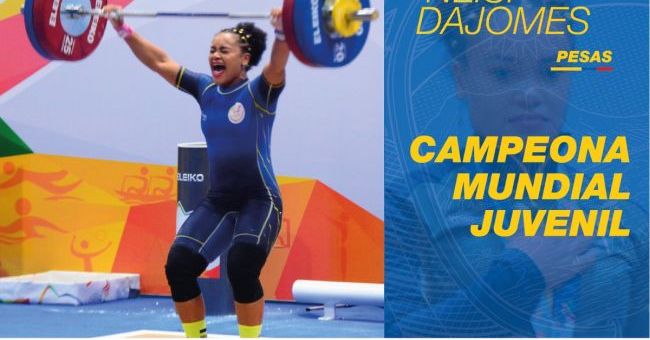 Neisi Dajomes, triple campeona mundial juvenil en pesas