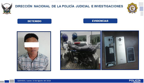 Delincuente fue detenido en Quevedo