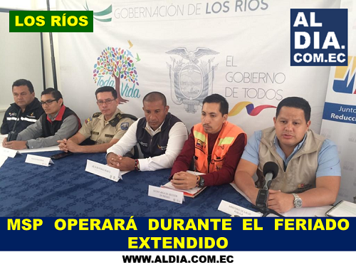 Servicios del MSP estarán operativos durante el feriado extendido para la Provincia de Los Ríos