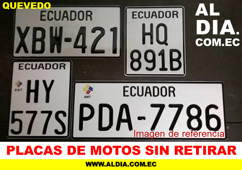 Placas de motos sin retirar de la Agencia de Tránsito Municipal de Quevedo
