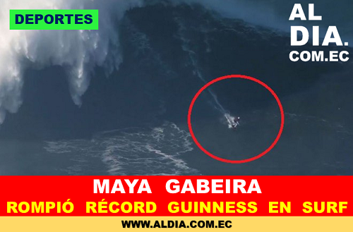 Maya Gabeira, récord Guinness a la mayor ola surfeada por una mujer