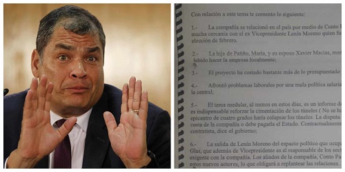 Rafael Correa revela documentos que demostrarían presunto vínculo de “CAPACO”