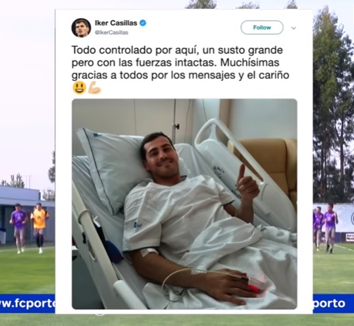 Portero Iker Casillas sale de terapia intensiva en franca mejoría