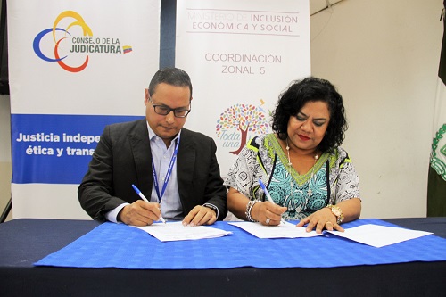 Los Ríos: Consejo de la Judicatura y MIES firman acuerdo para prevenir la violencia a la mujer