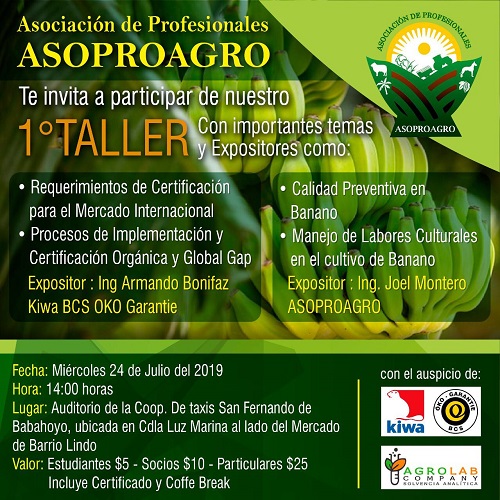 Babahoyo: Asociación de profesionales Agropecuarios ofrecerán taller