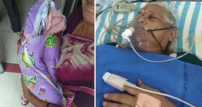 Mujer de 73 años dio a luz a gemelas en el sur de India