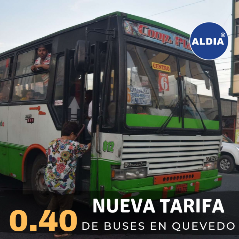 Buses urbanos cobrarán 0.40 ctv. desde este jueves en Quevedo