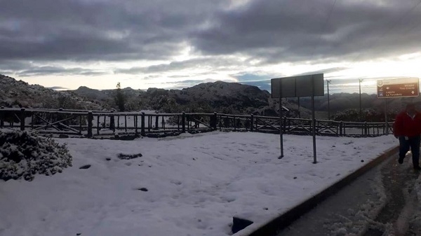 Azuay: Cubierto de nieve amaneció el parque nacional Cajas