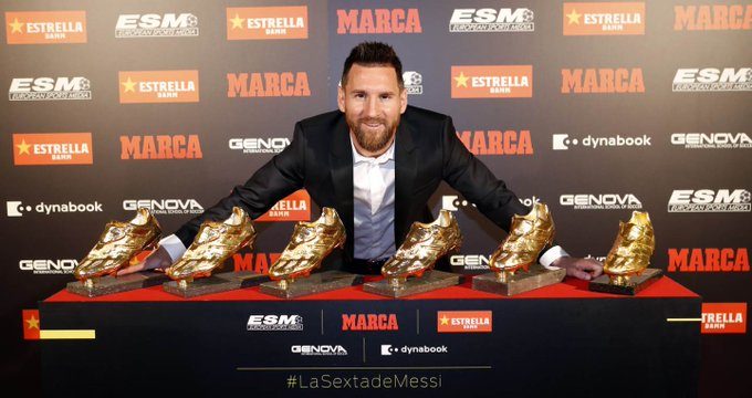 Lionel Messi recibió su sexta bota de oro