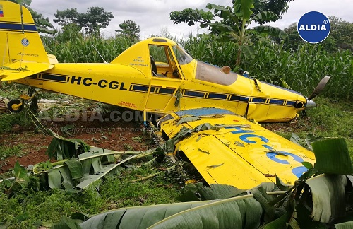 Avioneta cae en Quevedo en el sector Playa Grande