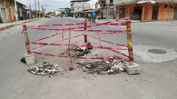 Preocupación por hundimiento de la calzada en Vinces