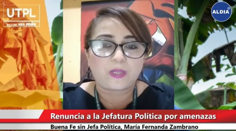 La Jefa Política de Buena Fe, María Fernanda Zambrano, presentó la renuncia a su cargo