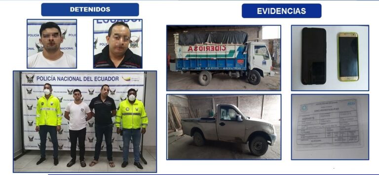 Banda roba carros capturada en Quevedo, los delincuentes tenían varios vehículos en su poder