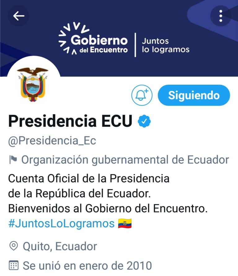 Reemplazan logo y eslogan del Gobierno Ecuatoriano, también perfiles en redes de ministerios