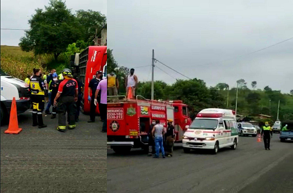 Accidente de transporte interprovincial deja a 15 personas heridas en la vía Rocafuerte – Tosagua