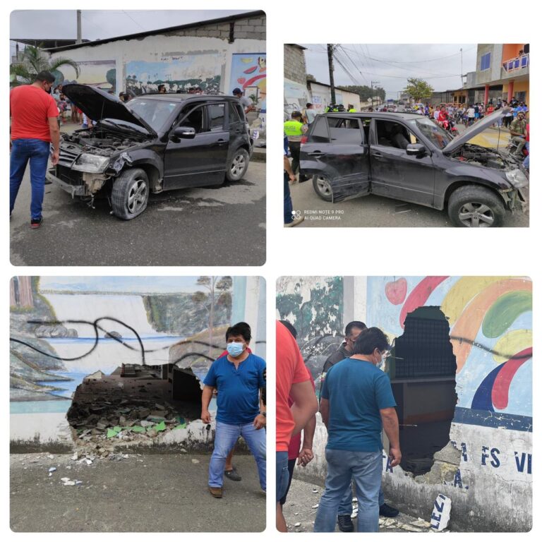 Persecución de película en Quevedo deja patrulla chocada y vehículo se fue contra una pared