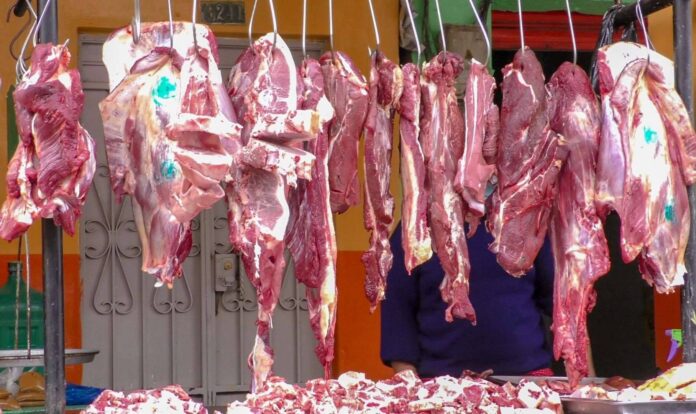 SITUACIÓN. De esta forma se expendía la carne en varias calles comerciales de la capital fluminense.