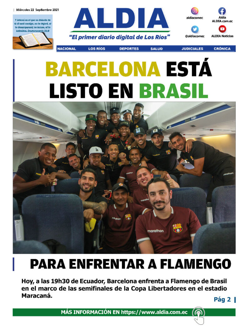 Edición 22 de septiembre 2021, Barcelona listo para jugar con Flamengo en Brasil