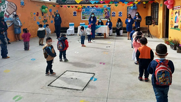 Estudiantes de 3 y 4 años retornan a las aulas en el Distrito Educativo Quitumbe de la ciudad de Quito