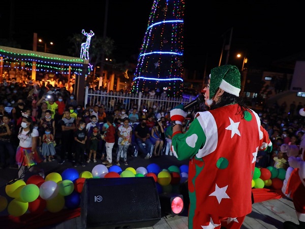 Baba empieza a iluminar sus árboles de navidad