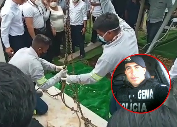 Con los más altos honores fue sepultado el Policía que murió abatido por delincuentes en Guayaquil