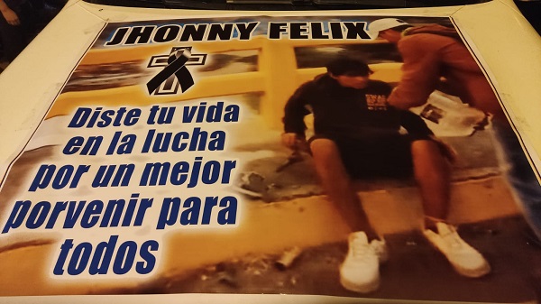Jhonny Félix, un joven de 22 años es el primer fallecido en el contexto del paro nacional