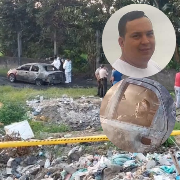 En Babahoyo auto en llamas con su conductor en su interior, era taxista