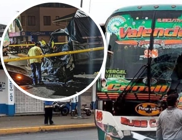 La Maná: Accidente entre bus y camión solo deja daños materiales