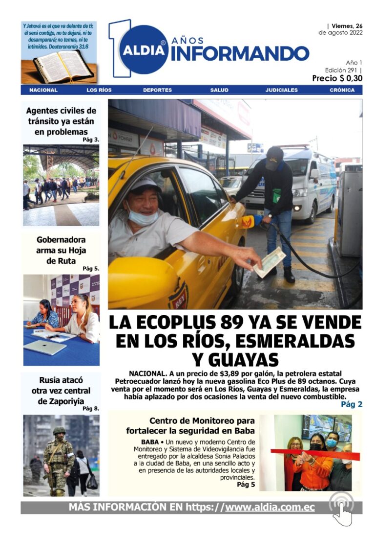 Edición 26 de agosto de 2022- Ecoplus 89 ya se vende en Los Ríos, Esmeraldas y Guayas