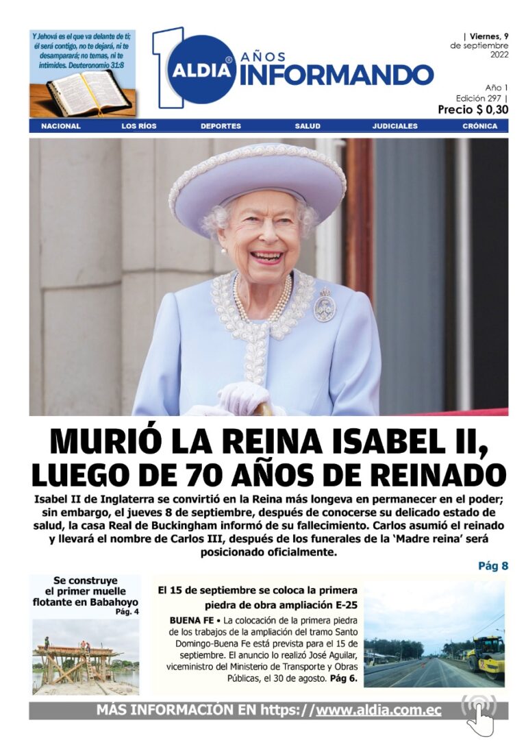 Edición 9 de septiembre de 2022- Murió la Reina Isabel II