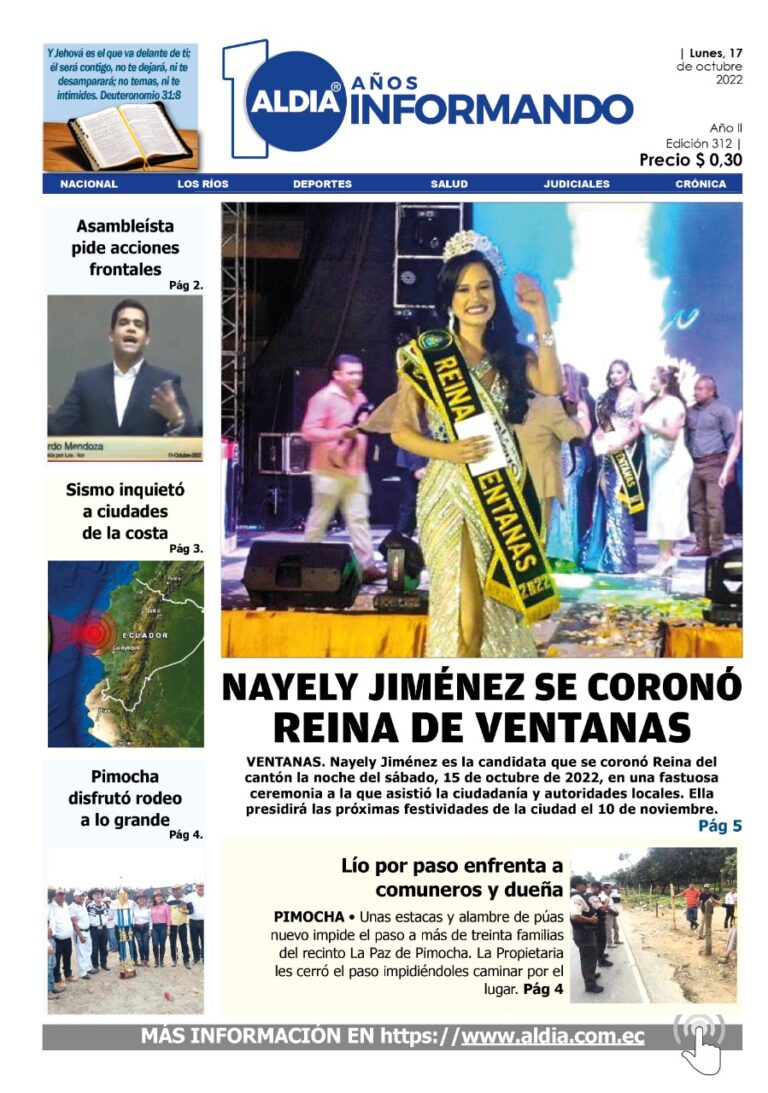 Edición 17-10-2022 Nayely Jiménez se coronó Reina de Ventanas
