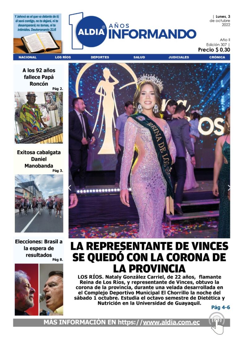 Edición 3-10-2022 La representante de Vinces se quedó con la corona de la provincia