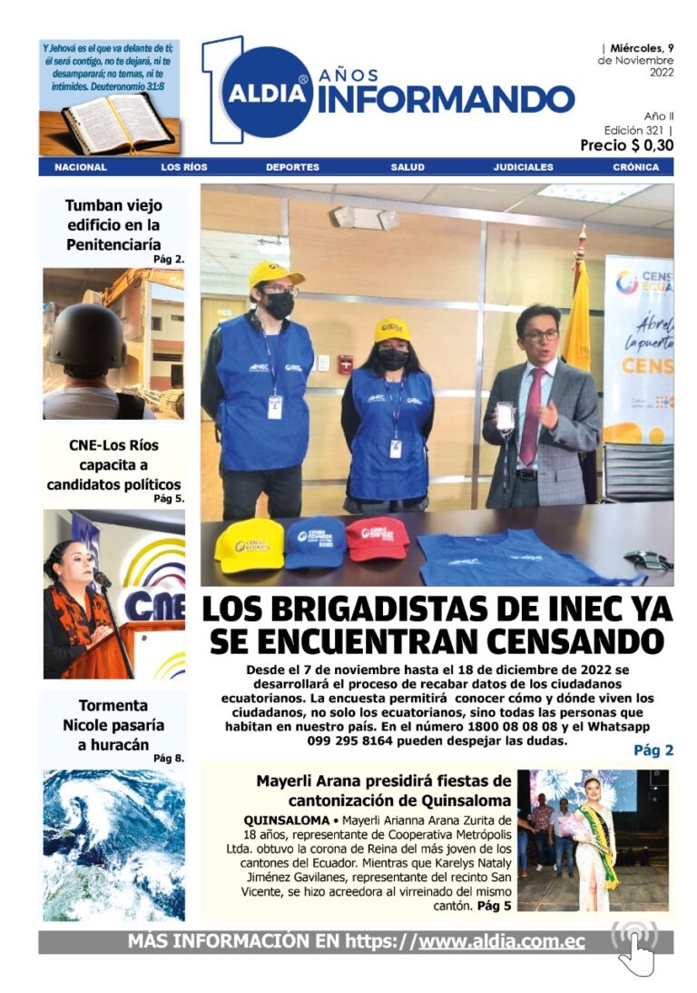 Edición impresa del 9 de noviembre del 2022