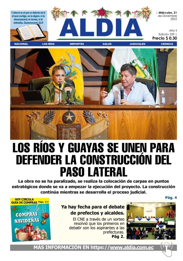Edición del 21 de diciembre del 2022: Los Ríos y Guayas se unen para defender la construcción del paso lateral…