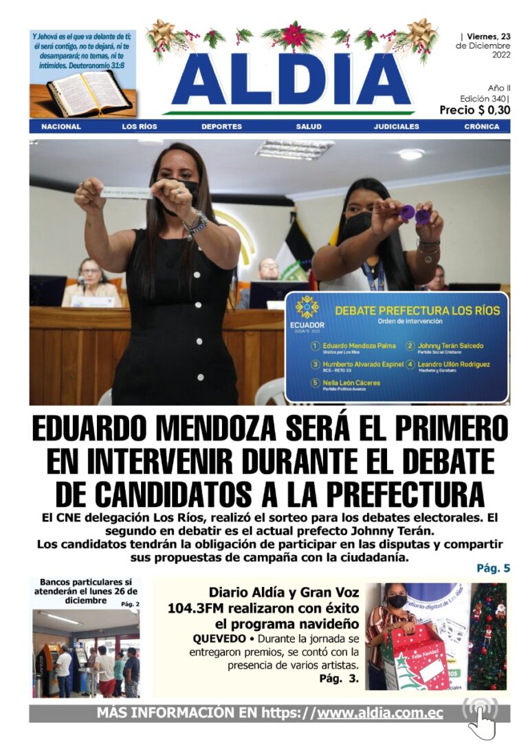 Edición del 23 de diciembre del 2022: Eduardo Mendoza será el primero en intervenir durante el debate…