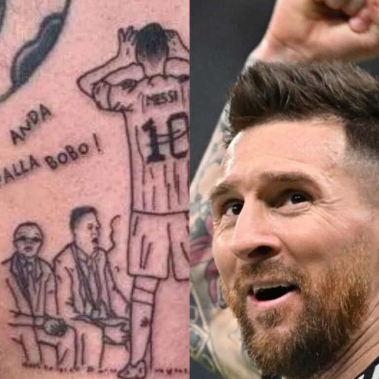 Fanáticos de Lionesl Messi tatuaron su piel con “q’ mirá bobo” y “anda palla bobo”